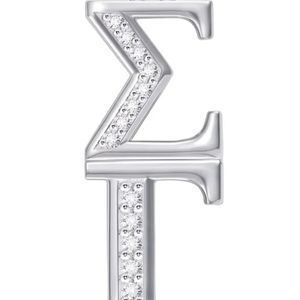 SGRHO Colgante Lavalier Vermeil para Mujer, Plata de Ley con Acabado Dorado, Joyería de Hermandad con Letra Griega, Elegante Collar con Dije - Product Image 6