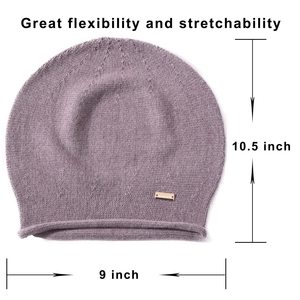 Bonnet Confortable en Coton/Laine Tricoté, Chapeau d'Hiver Chaud à Revers Côtelé, Extensible et Ajustable, Casquette Unisexe - Product Image 2