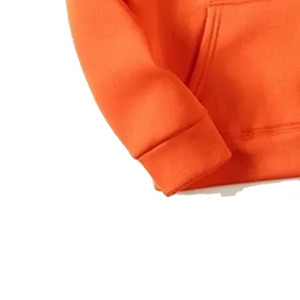 Sudadera con capucha para hombre, color naranja, con cremallera, manga larga, bolsillo canguro, corte holgado informal, poliéster/algodón ecológico - Product Image 4