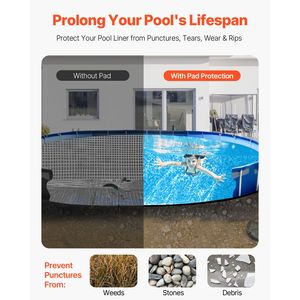 Tappetino Ovale 12 X 24 ft Extra Spesso per Piscina, Protezione Antiforatura e Antiscivolo per Piscine Fuori Terra - Product Image 2