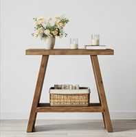 Table console moderne en bois massif avec étagère de rangement, facile à nettoyer, stable, pour salon, chambre et hôtel