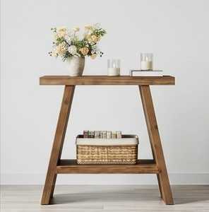 A-Frame Modern Solid Wood <b>Console</b> <b>Table</b> with Storage Shelf Easy to Clean Stable for Living Room Bedroom & Hotel - Product Image 2