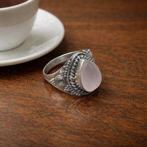 Top Quality Rose <b>Quartz</b> Handmade Silver <b>Ring</b> Vintage Boho Statement <b>Ring</b> Rose Gold Yellow Gold Plated Gemstone Jewelry Gift her - Product Image 5