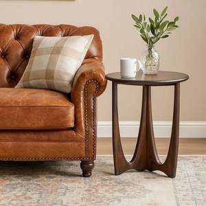 โต๊ะข้างไม้หรูหรา ออกแบบมาเพื่อการตกแต่งภายในระดับไฮเอนด์ พร้อมพื้นผิวไม้ขัดเงา รูปทรงสมดุล และฐานที่แข็งแรง - Product Image 2