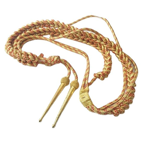 Ceremonial Uniform Eco-Friendly Customized Gold <b>Silver</b> Aiguillettes <b>Dress</b> Cords with Metal Tips Bullion Wire Hand Knitted - Product Image 1