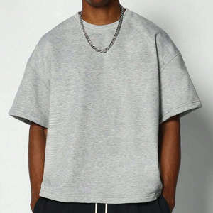 T-shirt de sport en coton pour hommes, coupe oversize à épaules tombantes, pour l'entraînement, vente en gros, commande en gros - Product Image 2