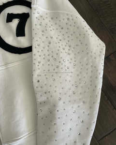 Sweat à capuche zippé surdimensionné pour hommes, 500 g/m² 100% coton, logo personnalisé, hiver, patchs en détresse, broderie, appliques, fermeture éclair - Product Image 5