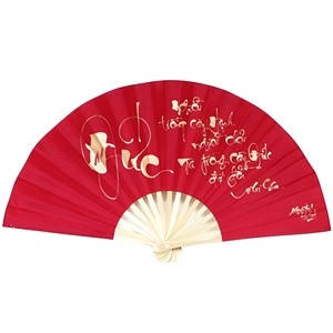 Abanico de mano de seda de bambú de Vietnam, producto hecho a mano con logotipo impreso personalizado - Product Image 3