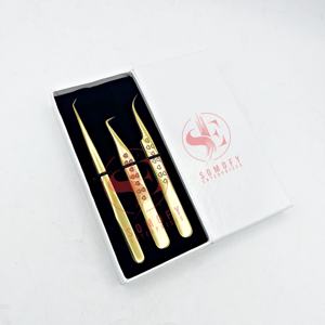 Pince à épiler d'extension de cils en acier inoxydable à 90 degrés avec logo personnalisé outils de beauté de cils professionnels en grande quantité marque privée - Product Image 5