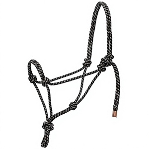 Licol d'entraînement anglais sans mors en corde de polyester colorée pour chevaux, pour usage quotidien en écurie - Product Image 4