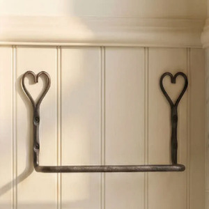 <b>Wall</b> <b>Mounted</b> Heart <b>Towel</b> <b>Rail</b> Hand Forged Blacksmith <b>Towel</b> Holders Wrought Iron <b>Towel</b> Stands - Product Image 4
