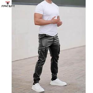 Pantalones Casuales de Hombre, Nuevos, a la Moda, de PU, Cuero Sintético, Impermeables, Ecológicos, Rectos, Venta al Por Mayor OEM - Product Image 4