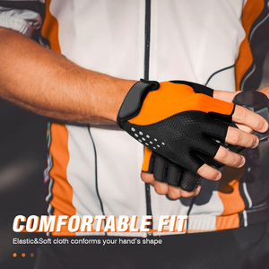 Gants de cyclisme mi-doigts d'été pour hommes et femmes, respirants, antidérapants, anti-transpiration, en polyester, fabriqués au Pakistan - Product Image 6