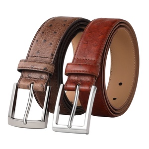 Ceinture en cuir de vachette vieilli personnalisable de haute qualité avec boucle en acier, respirante et imperméable 2026 - Product Image 1