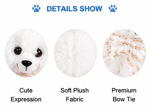 Oso de Peluche Blanco, Juguete de Peluche Suave de Velboa, Animal de Peluche Adorable, Cojín para Abrazar, Regalo Personalizado, OEM, Venta al Por Mayor - Product Image 3