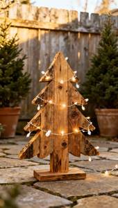 Árbol de Navidad de Madera Hecho a Mano de Estilo Antiguo, Decoración de Mesa, Miniatura de Pino, Ecológico, para Interiores, Artesanal - Product Image 5
