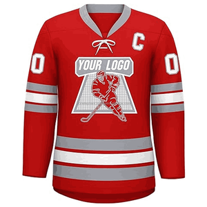 Maillot de hockey sur glace unisexe à manches longues, tissu 100% polyester, respirant, séchage rapide, vêtements de sport de haute qualité, prix raisonnable - Product Image 1
