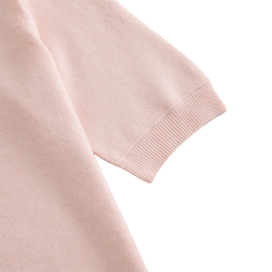 Pull en cachemire respirant super doux rose clair à manches courtes pour femme, col rond, décontracté, léger, mode quotidienne - Product Image 5