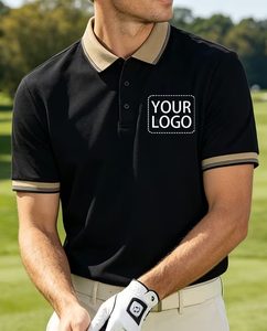 Chemise de golf personnalisée haut de gamme pour homme, en tricot écologique, imprimée, col color-block, décontractée, pour les loisirs et uniforme d'entreprise - Product Image 1