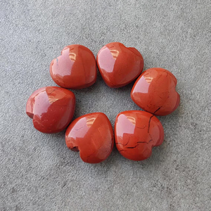 <b>Red</b> Jasper Briolette Cabochon Heart Shape Calibrated AAA+ Gemstone, for Jewelry Making - Product Image 2