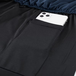 Best Selling Men Double <b>Layers</b> Short Nylon Polyester Breathable Quick Dry <b>Mid</b> Waist Knee Length Casual Gym Shorts - Product Image 5