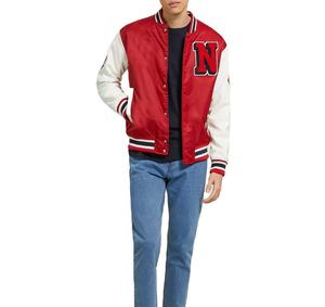 Blouson aviateur en satin personnalisé de haute qualité pour hommes Blouson universitaire mode design brodé en chenille pour hommes - Product Image 4