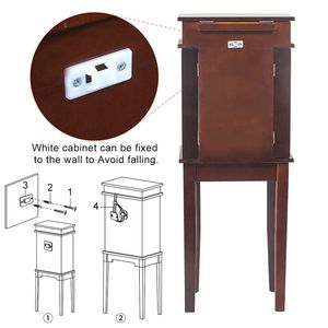 Armadio Portagioie con Cassetti e Specchio, Mobile Contenitore Organizzatore per Natale - Product Image 6