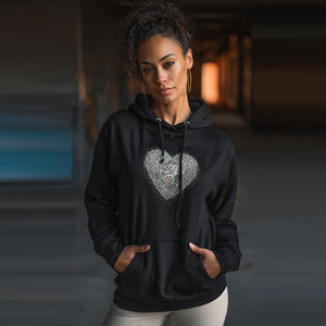 Sweat à capuche personnalisé avec logo en strass pour femme, pull d'hiver style streetwear, coupe ajustée, hauts à capuche en strass pour femmes - Product Image 3