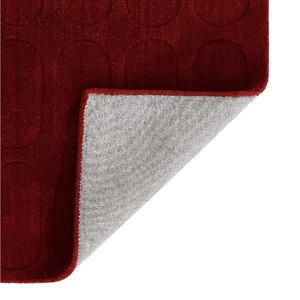 Alfombra de Lana Roja Contemporánea, Hecha a Mano, con Diseño Geométrico Moderno, Alfombra de Textura Suave para Sala de Estar o Dormitorio - Product Image 4
