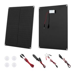 30W 12V Portable Solar Panel Battery Charger Smart Controller 3 Connections Flexible Trickle Charger Maintainer Max PV <b>5V</b> - Product Image 1