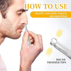 Nose Hair Trimming Tweezer Manual Nose Hair <b>Removal</b> <b>Tool</b> for Salon and Personal Use <b>Pointed</b> Tip Straight Durable Modern Style - Product Image 2