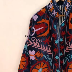 Indian Handmade Suzani Cotton Jacket Hand Embroidered Short Jacket Unisex <b>Coat</b> Handmade Suzani Short Jacket - Product Image 3