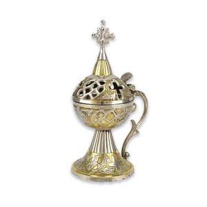 Incensario de Latón Real de Primera Calidad con Cruz en la Parte Superior, Decoración Navideña Cristiana, Incensario Religioso - Product Image 6