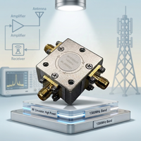 Circulateur RF coaxial 1300 MHz, 100 W haute puissance, isolation 23 dB, VSWR 1.2 pour radar, communication sans fil, front-end RF