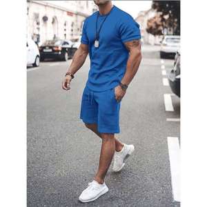 Conjunto de Camiseta y Pantalones Cortos de Verano para Hombre, Estilo Hip-Hop, Transpirable, Tejido de Punto, Material Premium, Logotipo Bordado en la Parte Delantera, Ligero, 2 Piezas - Product Image 2