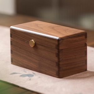 Nueva Caja de Regalo de Madera Maciza de Nogal Negro, Caja de Almacenamiento Portátil para Corbatas y Gemelos, Caja de Joyería para Hombre con Logotipo Personalizado - Product Image 5