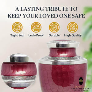 Urne funéraire en laiton rouge pour adulte - Gravure personnalisée - Style européen/américain - 220 pouces cubes - Urne commémorative écologique et durable - AMBLE - Product Image 5