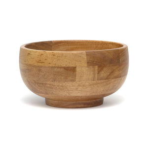 Bol de service artisanal en bois d'acacia massif, multi-usages, décoratif, écologique, rond, pour salade, fruits, collations, dîner, pour la maison - Product Image 3