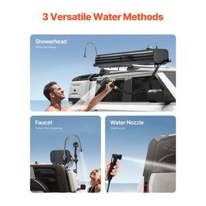 Serbatoio d'Acqua da Tetto in Alluminio ad Alta Capacità da 4 Galloni, Serbatoio Esterno Multi-Erogazione con 2 Pannelli Paraspruzzi e Scanalatura a T per Tetto Auto - Product Image 2