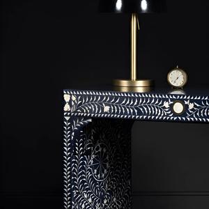 Meuble de rangement portable ILAHI avec tiroir en os incrusté, design moderne et détails en agate - Product Image 4