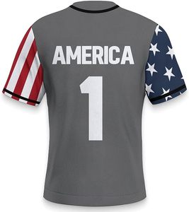Maillot de baseball USA pour homme, uniforme en mesh sublimé, manches courtes, respirant, polyester, vêtements d'équipe, design America 1, antibactérien - Product Image 5