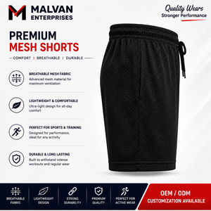 Pantalones Cortos Deportivos Transpirables de Malla con Cintura Alta, de Poliéster/Algodón Estampado para Hombre, de Secado Rápido, Cintura Elástica, Informales, para Entrenamiento - Product Image 3