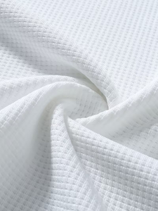 Men's White Hooded Short Sleeve T-Shirt Waffle Knit Regular Fit Casual Eco-Friendly 240g 100% Cotton - Product Image 5