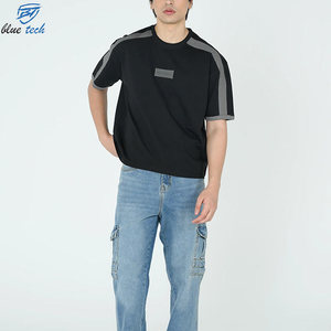 เสื้อยืดคอกลมแบบเรียบ หนานุ่ม คุณภาพดี พิมพ์ลายโลโก้ได้ตามสั่ง เสื้อยืดโอเวอร์ไซส์สำหรับผู้ชาย - Product Image 3