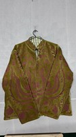 Meilleure veste vintage en velours brodé, col mandarin, manches longues, coupe ample, motif floral, broderie à la main, vêtement d'extérieur pour l'automne