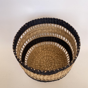 Cesta de algas marinas plegable al mejor precio al por mayor hecha a mano en Vietnam con asas de PC para almacenamiento y decoración de cocina y baño - Product Image 4