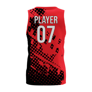 Maillot de basket-ball unisexe sans manches à col en V, 100% polyester, respirant, séchage rapide, évacuation de l'humidité, entraînement, maillot d'équipe personnalisé - Product Image 2