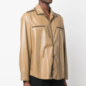 Soft Leather <b>Cowboy</b> Leather <b>Shirt</b> Breathable Design <b>Cowboy</b> Leather <b>Shirt</b> Comfortable Fit Daily Outfit - Product Image 3