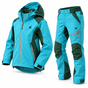 Ropa de Senderismo Personalizada para Jóvenes y Niños |   Trial Aqua Deep Forest Seis Variaciones de Color |   Ropa de Senderismo |   Chaqueta y Pantalón | - Product Image 3