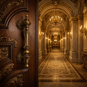 Poignée de porte en laiton massif HI SAFE 24 pouces |   Poignée d'entrée robuste et moderne avec finition PVD, quincaillerie de porte extérieure principale pour l'extérieur - Product Image 5